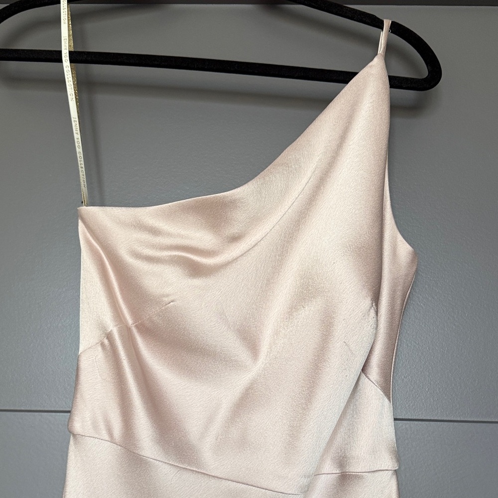 Jenny Yoo One-Shoulder Satin Gown in Blush - Picture 3 of 9
